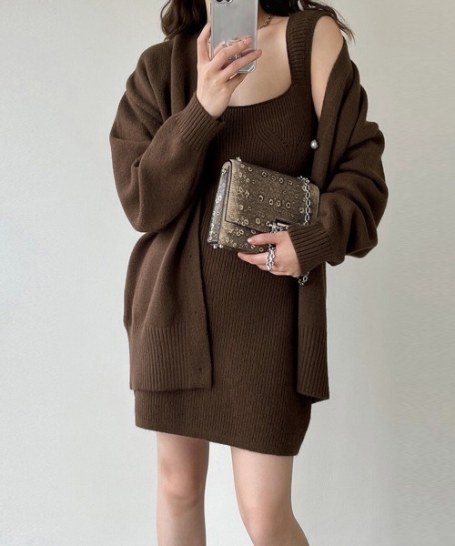 セール】ニット セットアップ 秋冬 アンサンブル（セットアップ  