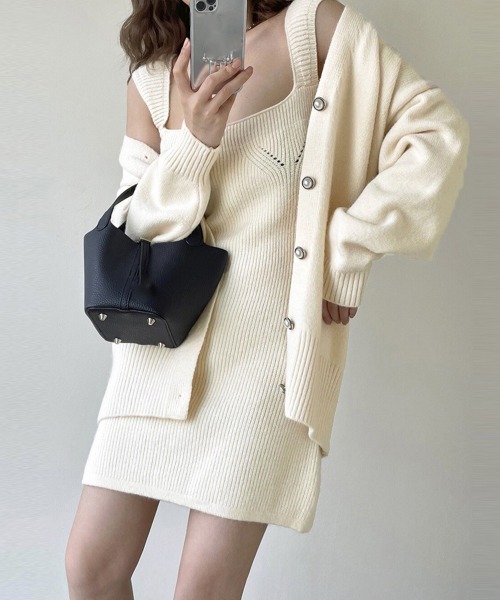 Miniministore（ミニミニストア）の「ニット セットアップ 秋冬 アンサンブル（セットアップ・レディース・ダークグレー/ブラウン/アイボリー/ブラック・フリー）」の9枚目の写真
