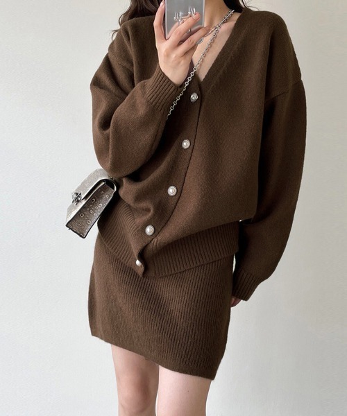 Miniministore（ミニミニストア）の「ニット セットアップ 秋冬 アンサンブル（セットアップ・レディース・ダークグレー/ブラウン/アイボリー/ブラック・フリー）」の16枚目の写真