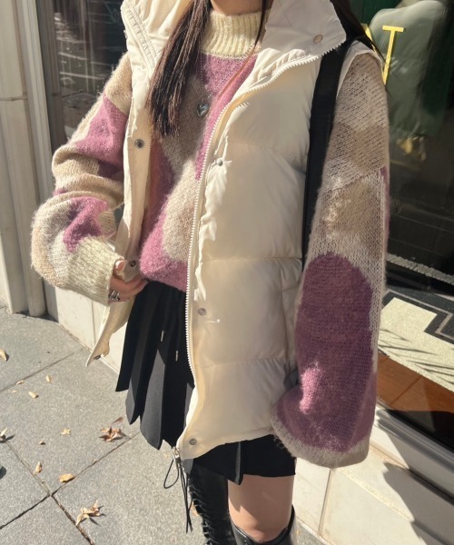 nemne store(ネンネストア)の「【低身長用サイズあり】モヘアライクマーブルニット(ニット/セーター・レディース・ホワイト系その他2/ネイビー/ホワイト系その他・MEDIUM/SMALL)」の8枚目の写真