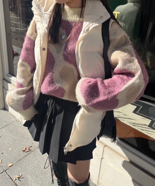 nemne store(ネンネストア)の「【低身長用サイズあり】モヘアライクマーブルニット(ニット/セーター・レディース・ホワイト系その他2/ネイビー/ホワイト系その他・MEDIUM/SMALL)」の7枚目の写真