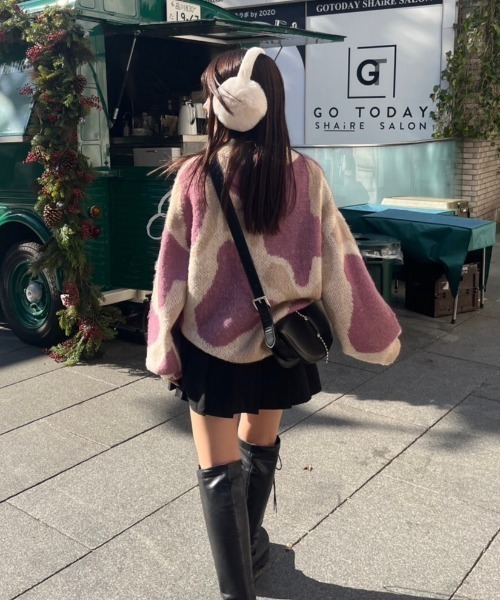 nemne store(ネンネストア)の「【低身長用サイズあり】モヘアライクマーブルニット(ニット/セーター・レディース・ホワイト系その他2/ネイビー/ホワイト系その他・MEDIUM/SMALL)」の5枚目の写真