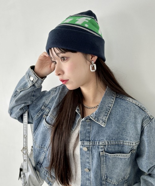 ★国内在庫/即発可*HUF*ENFORCERロゴ刺繍ニットポンビーニー/B★ ☆国内在庫/即発可*HUF*ENFORCERロゴ刺繍ニットポンビーニー/B