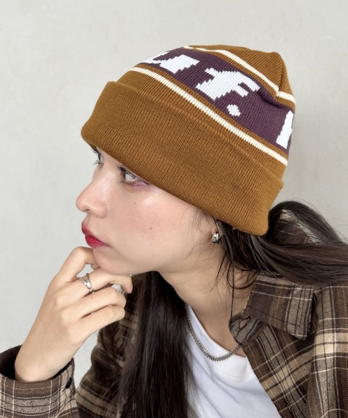 HUF(ハフ)/ブランドロゴ ビーニー ニット帽/CONTINUAL CUFF