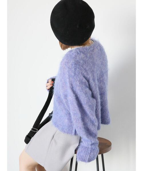 ehka sopo(エヘカソポ)の「メランジクルーカーディガン(カーディガン/ボレロ・レディース・ピンク/オレンジ/ミント/ラベンダー/オフホワイト・F)」の9枚目の写真