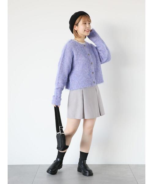 ehka sopo(エヘカソポ)の「メランジクルーカーディガン(カーディガン/ボレロ・レディース・ピンク/オレンジ/ミント/ラベンダー/オフホワイト・F)」の10枚目の写真