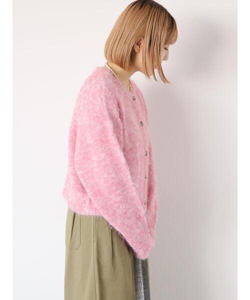 ehka sopo(エヘカソポ)の「メランジクルーカーディガン(カーディガン/ボレロ・レディース・ピンク/オレンジ/ミント/ラベンダー/オフホワイト・F)」の13枚目の写真