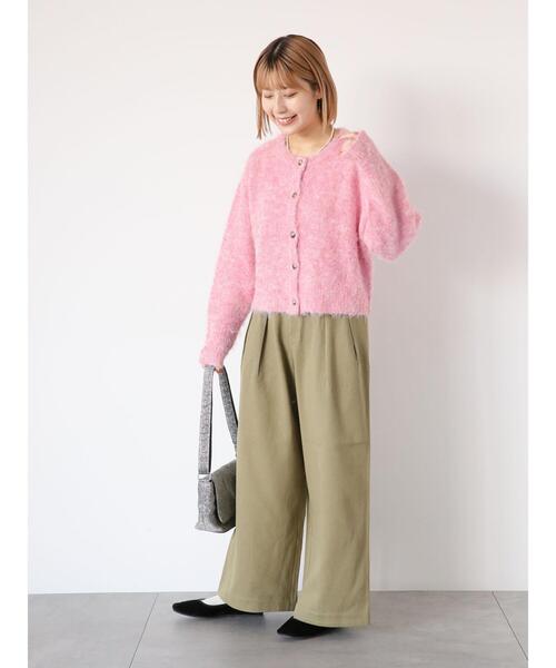 ehka sopo(エヘカソポ)の「メランジクルーカーディガン(カーディガン/ボレロ・レディース・ピンク/オレンジ/ミント/ラベンダー/オフホワイト・F)」の14枚目の写真