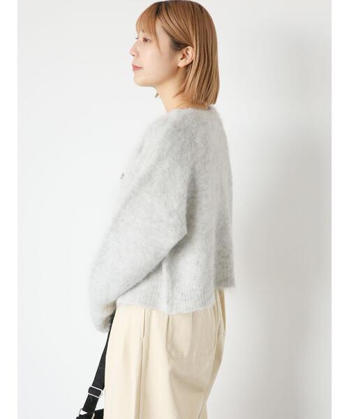 ehka sopo(エヘカソポ)の「メランジクルーカーディガン(カーディガン/ボレロ・レディース・ピンク/オレンジ/ミント/ラベンダー/オフホワイト・F)」の15枚目の写真