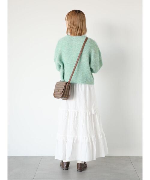 ehka sopo(エヘカソポ)の「メランジクルーカーディガン(カーディガン/ボレロ・レディース・ピンク/オレンジ/ミント/ラベンダー/オフホワイト・F)」の17枚目の写真