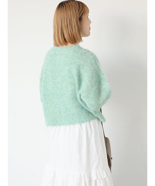 ehka sopo(エヘカソポ)の「メランジクルーカーディガン(カーディガン/ボレロ・レディース・ピンク/オレンジ/ミント/ラベンダー/オフホワイト・F)」の19枚目の写真