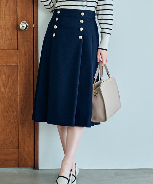 grove（グローブ）の「◆ブッチャーマリン釦スカート（スカート・レディース・ネイビー/ベージュ/ライトブルー・02/03/01/04/05）」の3枚目の写真