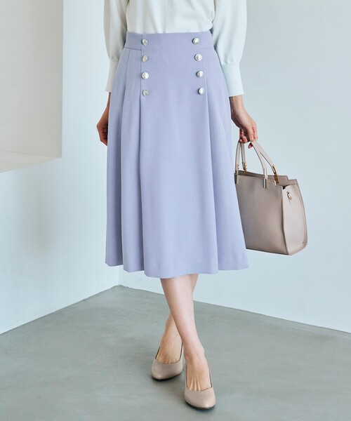 grove（グローブ）の「◆ブッチャーマリン釦スカート（スカート・レディース・ネイビー/ベージュ/ライトブルー・02/03/01/04/05）」の2枚目の写真