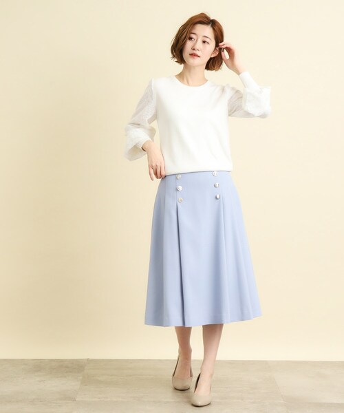 grove（グローブ）の「◆ブッチャーマリン釦スカート（スカート・レディース・ネイビー/ベージュ/ライトブルー・02/03/01/04/05）」の8枚目の写真