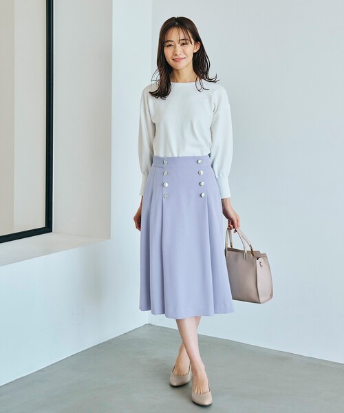 grove（グローブ）の「◆ブッチャーマリン釦スカート（スカート・レディース・ネイビー/ベージュ/ライトブルー・02/03/01/04/05）」の9枚目の写真