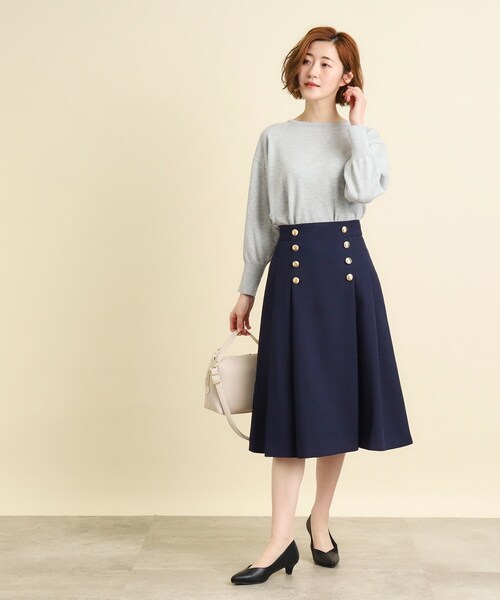 grove（グローブ）の「◆ブッチャーマリン釦スカート（スカート・レディース・ネイビー/ベージュ/ライトブルー・02/03/01/04/05）」の13枚目の写真