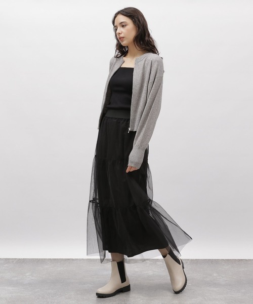 LAKOLE（ラコレ）の「12ゲージZIPショートカーディガン / 103590（カーディガン/ボレロ・レディース・ブラック/ライトブルー/グレー/アイボリー・SMALL/MEDIUM）」の18枚目の写真