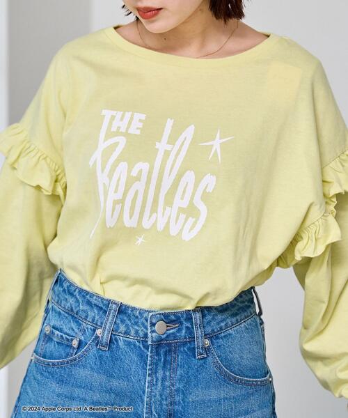 coen（コーエン）の「ROCK STANLEY（ロックスタンレー）別注ビートルズフリルロングスリーブTシャツ（Tシャツ/カットソー・レディース・ライム/ダークグレー/ホワイト・M/L）」の3枚目の写真