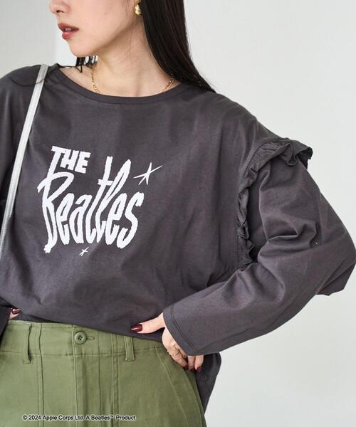 coen（コーエン）の「ROCK STANLEY（ロックスタンレー）別注ビートルズフリルロングスリーブTシャツ（Tシャツ/カットソー・レディース・ライム/ダークグレー/ホワイト・M/L）」の2枚目の写真