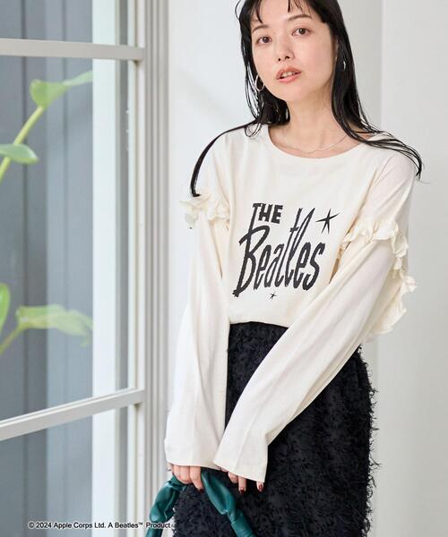 coen（コーエン）の「ROCK STANLEY（ロックスタンレー）別注ビートルズフリルロングスリーブTシャツ（Tシャツ/カットソー・レディース・ライム/ダークグレー/ホワイト・M/L）」の4枚目の写真