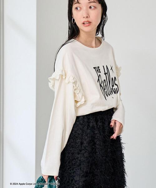 coen（コーエン）の「ROCK STANLEY（ロックスタンレー）別注ビートルズフリルロングスリーブTシャツ（Tシャツ/カットソー・レディース・ライム/ダークグレー/ホワイト・M/L）」の14枚目の写真