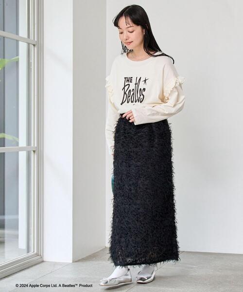 coen（コーエン）の「ROCK STANLEY（ロックスタンレー）別注ビートルズフリルロングスリーブTシャツ（Tシャツ/カットソー・レディース・ライム/ダークグレー/ホワイト・M/L）」の19枚目の写真