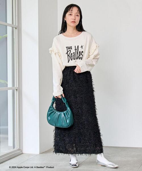 coen（コーエン）の「ROCK STANLEY（ロックスタンレー）別注ビートルズフリルロングスリーブTシャツ（Tシャツ/カットソー・レディース・ライム/ダークグレー/ホワイト・M/L）」の5枚目の写真