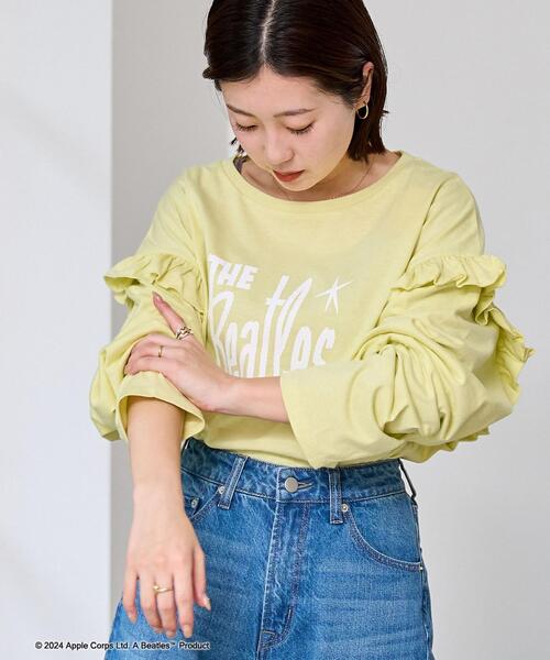 coen（コーエン）の「ROCK STANLEY（ロックスタンレー）別注ビートルズフリルロングスリーブTシャツ（Tシャツ/カットソー・レディース・ライム/ダークグレー/ホワイト・M/L）」の20枚目の写真