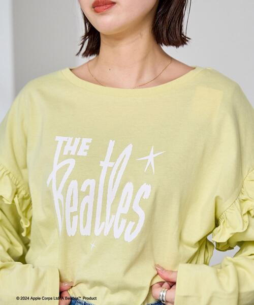 coen（コーエン）の「ROCK STANLEY（ロックスタンレー）別注ビートルズフリルロングスリーブTシャツ（Tシャツ/カットソー・レディース・ライム/ダークグレー/ホワイト・M/L）」の6枚目の写真