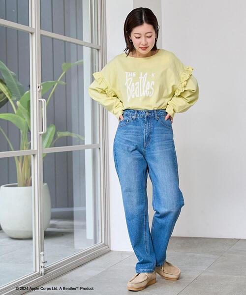 coen（コーエン）の「ROCK STANLEY（ロックスタンレー）別注ビートルズフリルロングスリーブTシャツ（Tシャツ/カットソー・レディース・ライム/ダークグレー/ホワイト・M/L）」の11枚目の写真