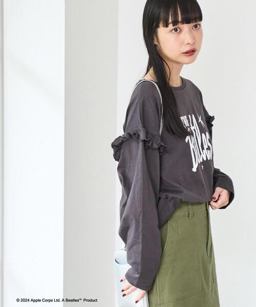 coen（コーエン）の「ROCK STANLEY（ロックスタンレー）別注ビートルズフリルロングスリーブTシャツ（Tシャツ/カットソー・レディース・ライム/ダークグレー/ホワイト・M/L）」の7枚目の写真