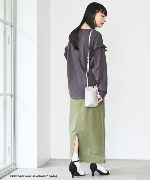 coen（コーエン）の「ROCK STANLEY（ロックスタンレー）別注ビートルズフリルロングスリーブTシャツ（Tシャツ/カットソー・レディース・ライム/ダークグレー/ホワイト・M/L）」の22枚目の写真