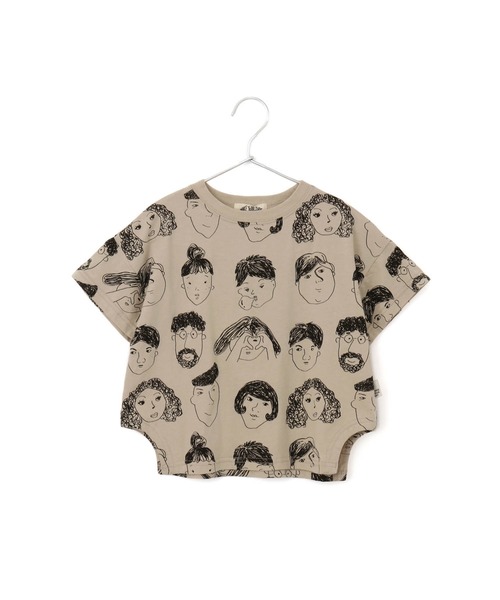 週末セール！古着リメイク☆個性的☆カラフル総柄シャツ×tシャツ☆ カラフルえらい人総柄半袖Tシャツ□80～140cm（Tシャツ
