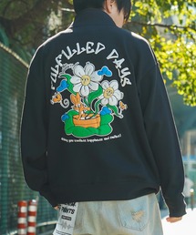 1111clothing | 【unisex】フラワーモチーフ ハーフジップ / Half zip with flower motif(スウェット)