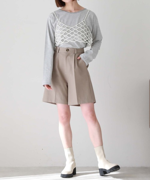 archives（アルシーヴ）の「タックショートパンツ（その他パンツ・レディース・グレイッシュベージュ/アイボリー/グリーン・MEDIUM）」の14枚目の写真