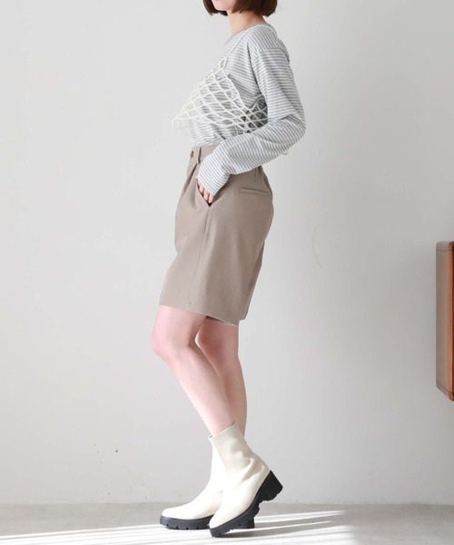 archives（アルシーヴ）の「タックショートパンツ（その他パンツ・レディース・グレイッシュベージュ/アイボリー/グリーン・MEDIUM）」の15枚目の写真