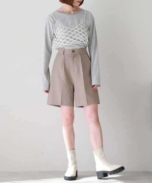 archives（アルシーヴ）の「タックショートパンツ（その他パンツ・レディース・グレイッシュベージュ/アイボリー/グリーン・MEDIUM）」の17枚目の写真