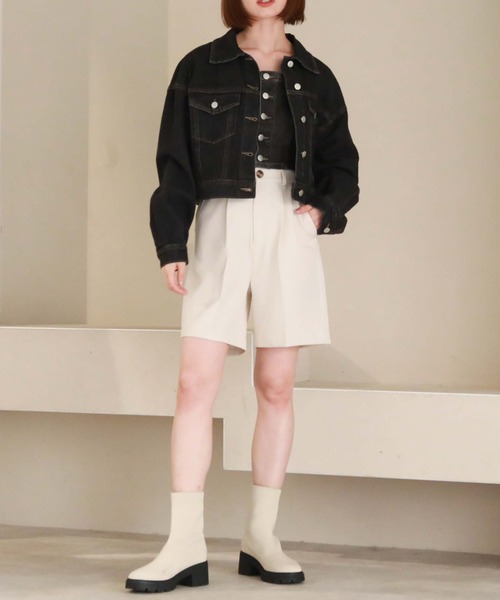 archives（アルシーヴ）の「タックショートパンツ（その他パンツ・レディース・グレイッシュベージュ/アイボリー/グリーン・MEDIUM）」の22枚目の写真