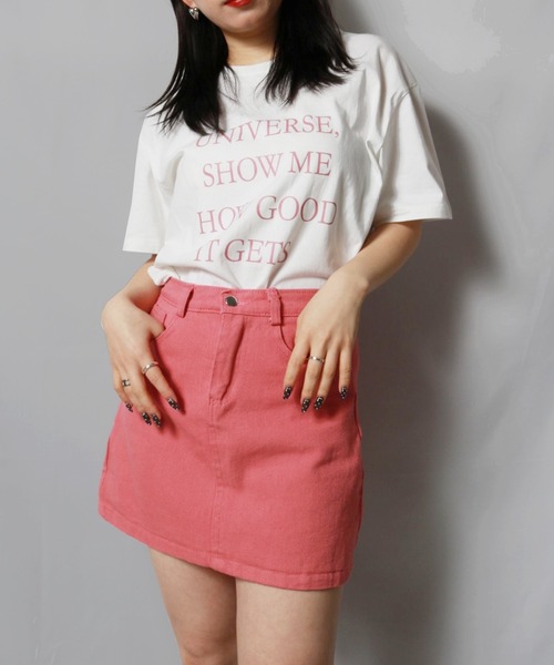 sevens(セブンズ)の「【sevens】デニムジャケット×ミニスカートセットアップ/長袖(セットアップ・レディース・ピンク・FREE)」の2枚目の写真
