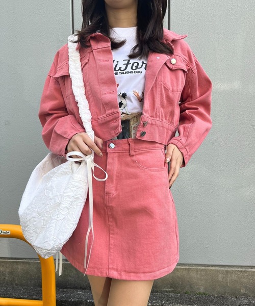 sevens(セブンズ)の「【sevens】デニムジャケット×ミニスカートセットアップ/長袖(セットアップ・レディース・ピンク・FREE)」の22枚目の写真