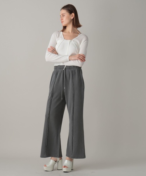 FOREVER 21(フォーエバー トゥエンティーワン)の「【2024SS】ワイドスウェットパンツ(スウェットパンツ・レディース・ピンク/オフホワイト/チャコールグレー・SMALL/MEDIUM)」の12枚目の写真