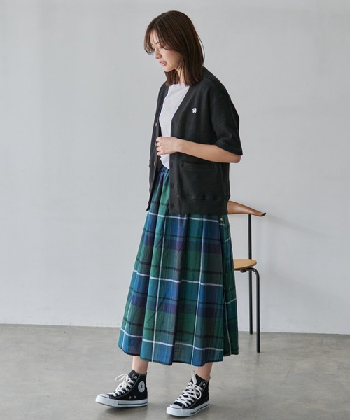 Arnold Palmer（アーノルドパーマー）の「ダブルフェイス ニットソー シェア 5分袖 カーディガン（カーディガン/ボレロ・レディース・ライトオリーブ/ブラック・LL/L/M/S/XS）」の21枚目の写真