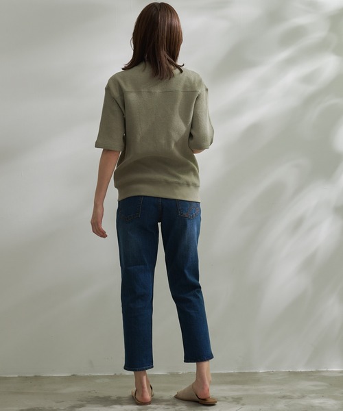 Arnold Palmer（アーノルドパーマー）の「ダブルフェイス ニットソー シェア 5分袖 カーディガン（カーディガン/ボレロ・レディース・ライトオリーブ/ブラック・LL/L/M/S/XS）」の13枚目の写真