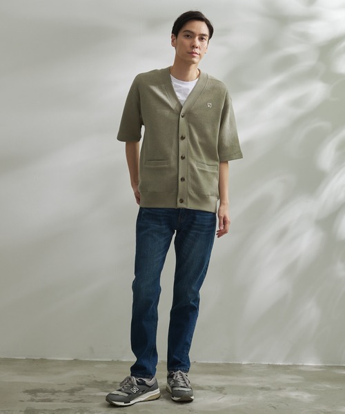 Arnold Palmer（アーノルドパーマー）の「ダブルフェイス ニットソー シェア 5分袖 カーディガン（カーディガン/ボレロ・レディース・ライトオリーブ/ブラック・LL/L/M/S/XS）」の8枚目の写真