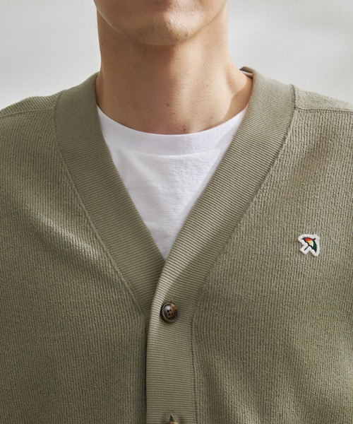 Arnold Palmer（アーノルドパーマー）の「ダブルフェイス ニットソー シェア 5分袖 カーディガン（カーディガン/ボレロ・レディース・ライトオリーブ/ブラック・LL/L/M/S/XS）」の4枚目の写真