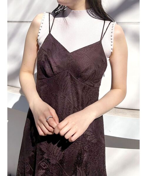 MERCURYDUO(マーキュリーデュオ)の「スパークルレースキャミティアードワンピース(ワンピース・レディース・オフホワイト/ダークブラウン/オレンジ・SMALL/MEDIUM)」の16枚目の写真