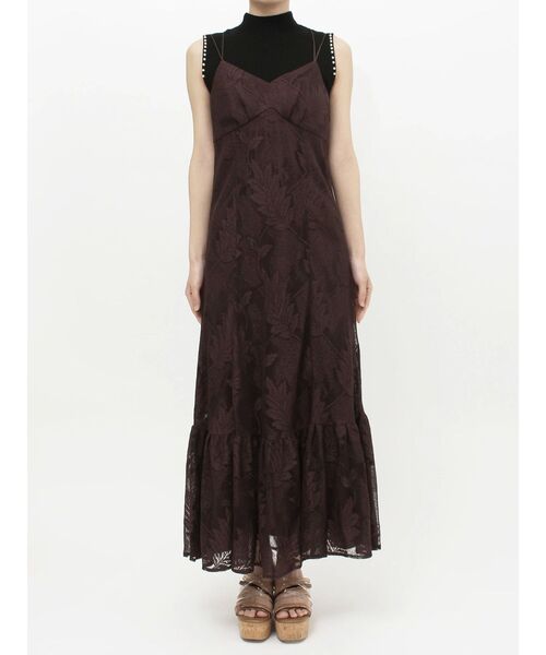 MERCURYDUO(マーキュリーデュオ)の「スパークルレースキャミティアードワンピース(ワンピース・レディース・オフホワイト/ダークブラウン/オレンジ・SMALL/MEDIUM)」の18枚目の写真