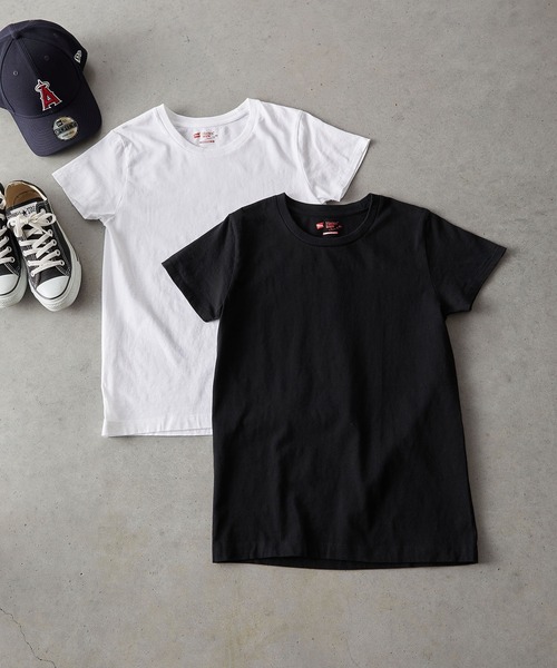 HANES(ヘインズ)の「【Hanes/ヘインズ】HW5320 2PクルーネックTシャツ/2パック/レディース(Tシャツ/カットソー・レディース・マルチ/ピンク/ベージュ・L/M)」の3枚目の写真