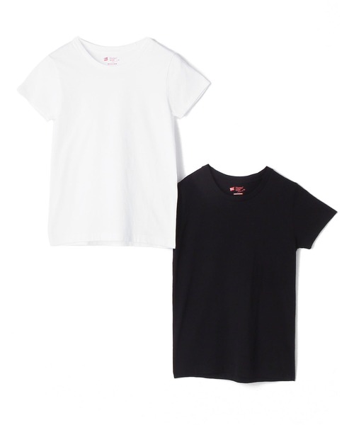 HANES(ヘインズ)の「【Hanes/ヘインズ】HW5320 2PクルーネックTシャツ/2パック/レディース(Tシャツ/カットソー・レディース・マルチ/ピンク/ベージュ・L/M)」の7枚目の写真