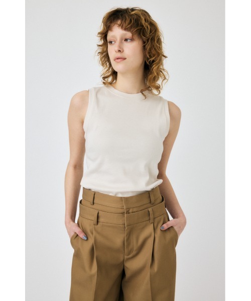 MOUSSY(マウジー)の「【2サイズ展開】SUVIN GIZA BASIC タンクトップ(タンクトップ・レディース・ブラック/ライトベージュ/ライトピンク/ホワイト・1/2)」の9枚目の写真